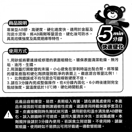 米諾諾金屬用AB膠-56g-4組