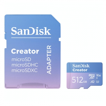 SanDisk Creator 512G microSD 記憶卡 A2 V30 終身保固（SD-SQXAV-MS-512G）