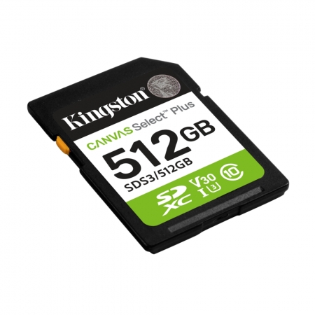 金士頓 512G Canvas Select Plus SDXC 相機記憶卡 UHS-I C10 公司貨（KT-SDCS3-512G）