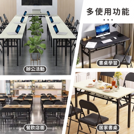 【DaoDi】免安裝摺疊桌 辦公桌 折疊桌 書桌（雙層100x40x75cm餐桌 戶外桌 電腦桌）