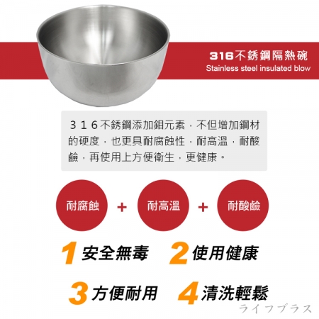 王樣316不鏽鋼隔熱碗-12cm-6入
