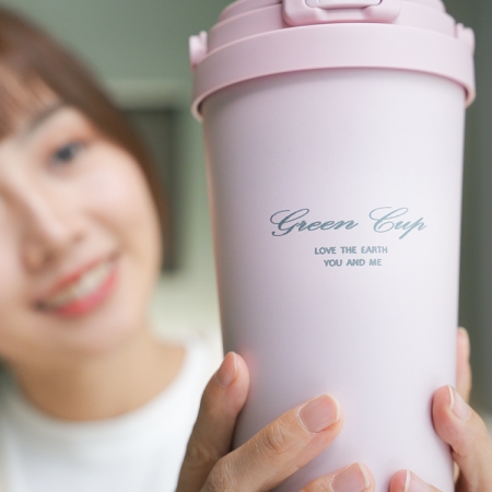 GREEN CUP 芊杯304不鏽鋼陶瓷手提直吸飲兩用保溫杯-700ml-2支