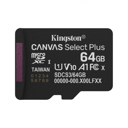 金士頓 Canvas Select Plus 記憶卡 64GB microSD KTCS3 代理商公司貨（KTCS3-64G）