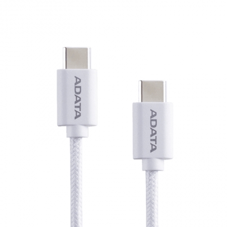ADATA 威剛 USB-C to USB-C 2M 充電線 傳輸線 支援PD/QC快充 白色（AD-C2C-2M-W）