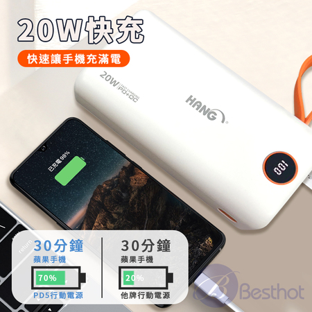 【Besthot】65000型20W超大容量PD＋QC雙向快充行動電源 大容量行動電源 快充
