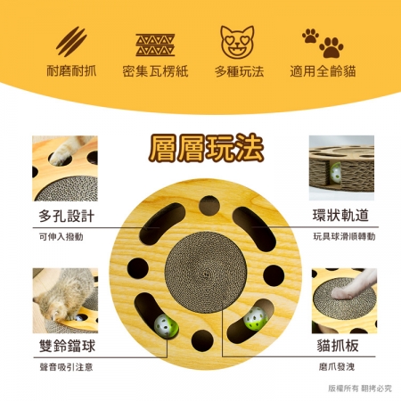 貓本屋 圓盤軌道球 貓玩具/貓抓板（Ø33cm）