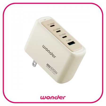 【好買點數放大】【WONDER】100W GaN氮化鎵極速智能充電器 淺奶茶 WA-A15TS4