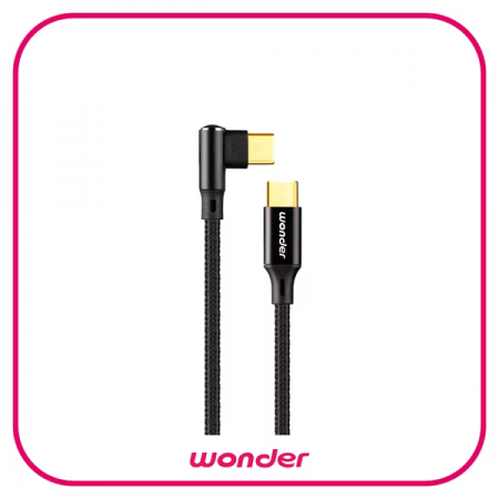 【WONDER】60W 快充彎頭鋁殼編織數據線 1.5M 科技黑 WA-W21UC