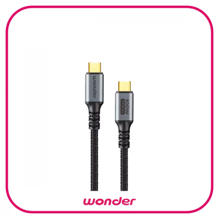 【WONDER】100W 快充鋁殼編織數據線 1.5M 太空灰 WA-W23UC