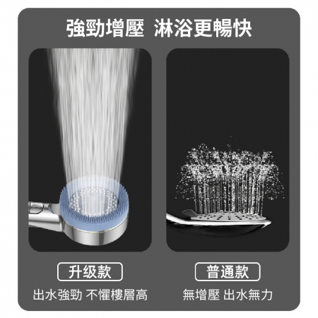 【青禾坊】 按鍵式蓮蓬頭花灑三件組 （蓮蓬頭＋2M矽膠軟管＋支架）（增壓蓮蓬頭 花灑 按摩蓮蓬頭 浴室蓮蓬頭 四檔調控 ）