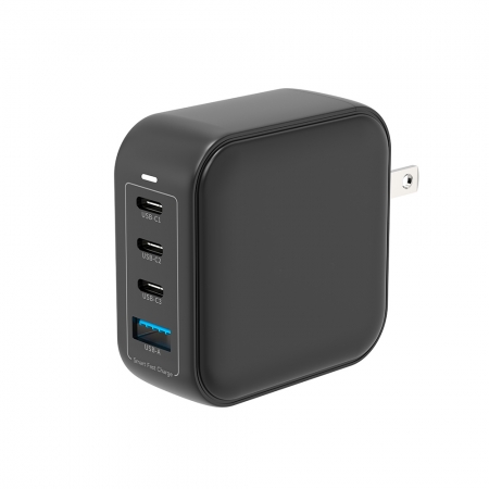  HODA 100W GaN氮化鎵 智慧方型四孔 電源供應器 / 極速智能 充電器 黑 內附100W C to C充電線 （HODA-21601）