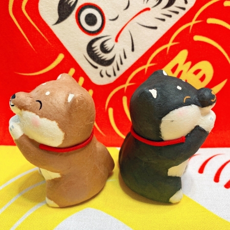 【龍虎堂】京都手作和紙擺飾-請願微笑柴犬（棕色/黑色） 限時85折/售價已是折扣價
