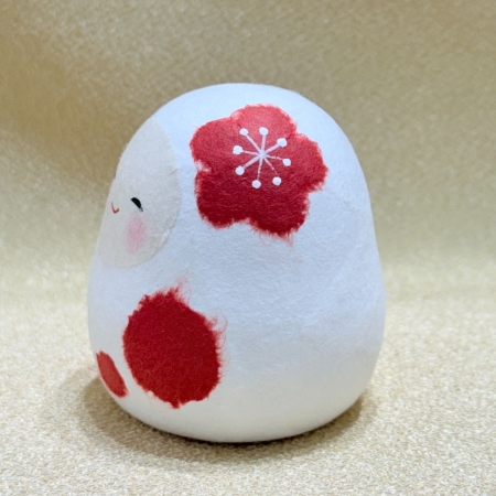 【龍虎堂】京都手作和紙擺飾-梅花達摩（小）-白 限時85折/售價已是折扣價