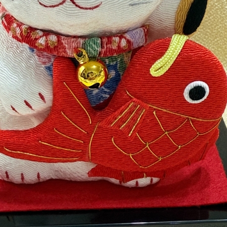 【龍虎堂】京都手作縮緬擺飾-招財貓鯛魚 限時85折/售價已是折扣價