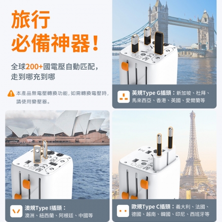 TESSAN 全球通用型旅行轉接頭（萬國轉接頭）