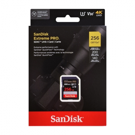 SanDisk Extreme PRO SDXC UHS-I 256GB 相機記憶卡 V30 U3 200MB 專業攝影高速記憶卡（SD-SDXXD-256G）