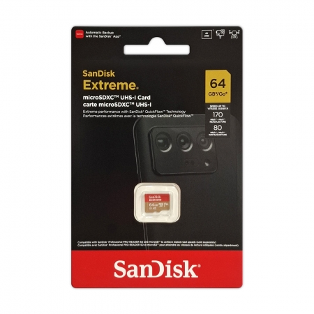 SanDisk Extreme A2 microSD UHS-I 64GB 記憶卡 U3 V30 讀取速度170MB/s （SD-SQXAH-64G）