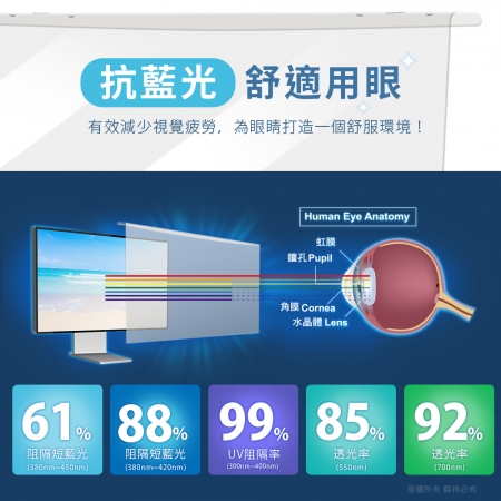【好買點數放大】aibo 藍光防護專家 32吋抗藍光液晶螢幕護目鏡（專利固定式背帶）-73x43.5cm