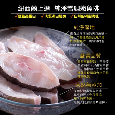 【小川漁屋】紐西蘭雪鯛切片2片/包（200g±10%/片/2片1包肚洞不挑）