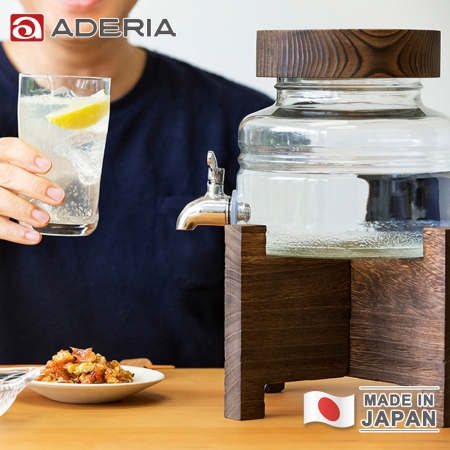 【ADERIA】日本製 木蓋燒酒瓶/飲料桶2L（附木架）