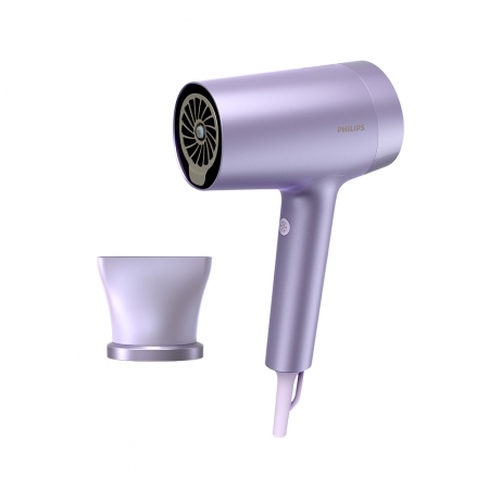 【Philips 飛利浦】水光感護色溫控負離子吹風機 BHD720/01 （霧銀紫）