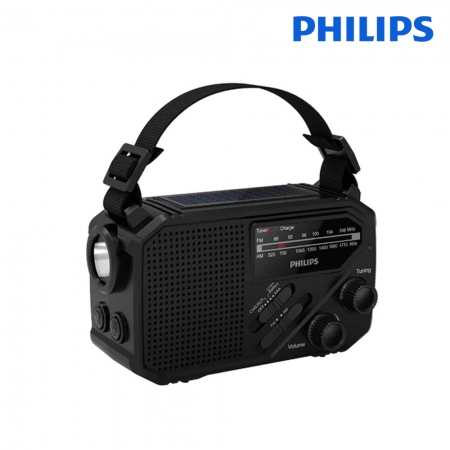 【PHILIPS 飛利浦】 太陽能應急防災手搖式收音機 TAR1609