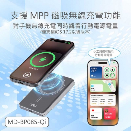 MINIQ 台灣製造 超薄6in1輕量磁吸快充行動電源 10000mAh （3C認證/手機/手錶/耳機）
