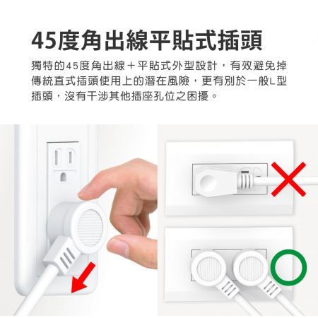 aibo 台灣製 9開8插 3P防塵蓋抗雷擊延長線（斜面開關）-1.8M