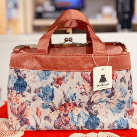 京都綾小路口金包-手提方包-GAMAGUCHI璀璨花朵（粉/海軍藍-絕版品-含斜背帶）  出清58折/售價已是折扣價