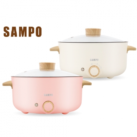 【好買點數放大】【SAMPO聲寶】三公升日式多功能料理鍋（TQ-B19301CL）卡其/粉紅