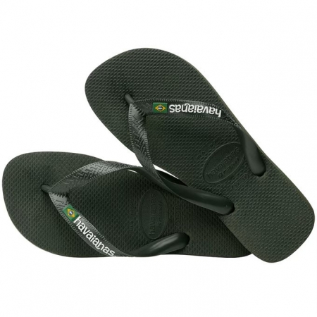 【哈瓦士havaianas】 巴西人字拖  男款 Brasil logo/墨綠夾心
