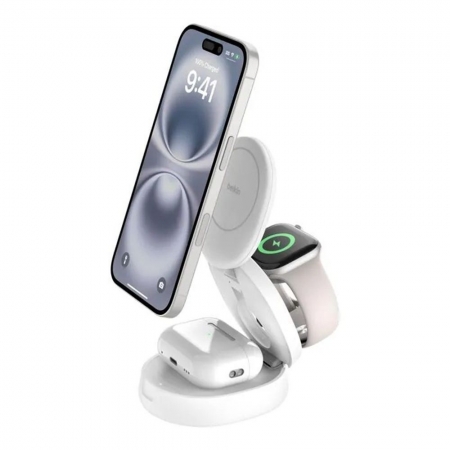 Belkin BoostCharge QI2 3合1小巧磁吸充電座 隨身攜帶 （WIZ034） 