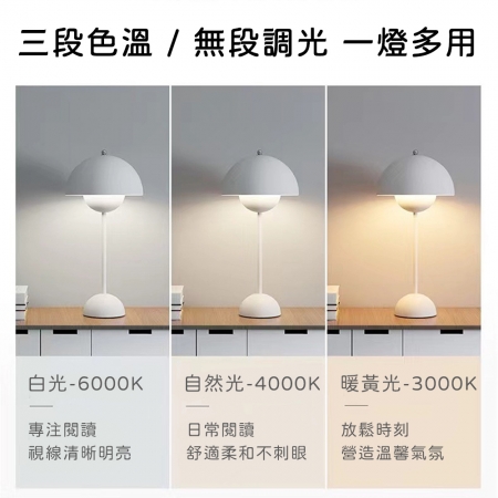 【好拾選物】北歐花苞充電台燈 奶油風少女床頭燈 裝飾燈 小夜燈-4色