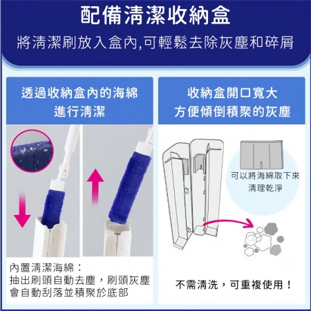 【日本LEC】可伸縮靜電除塵/手持刷
