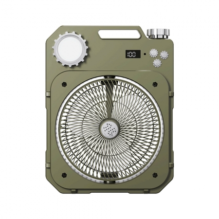FJ 戶外露營LED照明USB充電搖頭照明風扇S1 （加贈供應器）