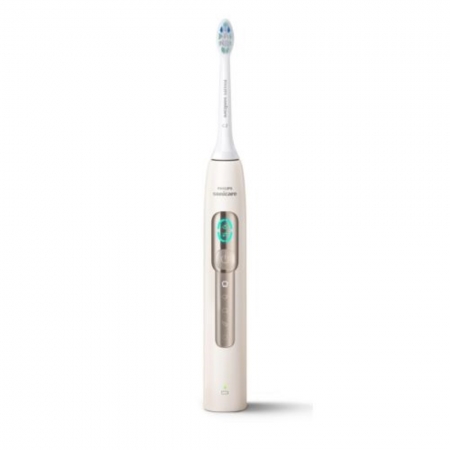 贈亮白標準刷頭4支【Philips 飛利浦】Sonicare 語音導航音波電動牙刷-晨光杏 HX5682/02