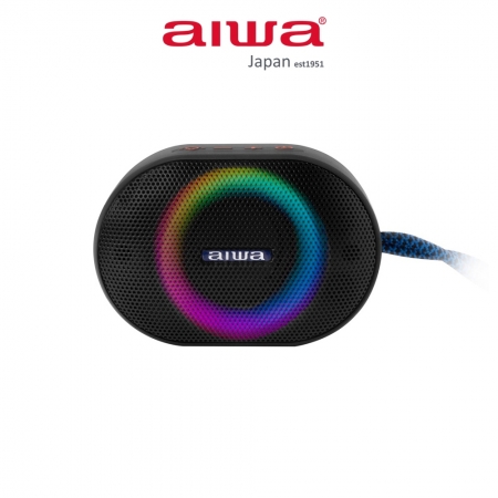 【AIWA 愛華】便攜式霓虹燈光藍牙喇叭 BST-330 （黑色）