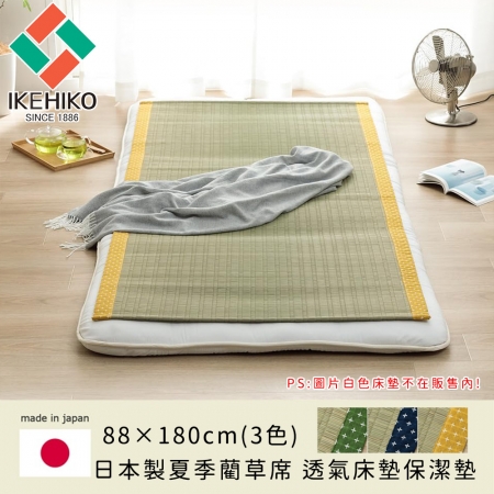 【日本池彥IKEHIKO】日本製夏季藺草席 透氣床墊保潔墊 涼爽親膚88x180cm-3色