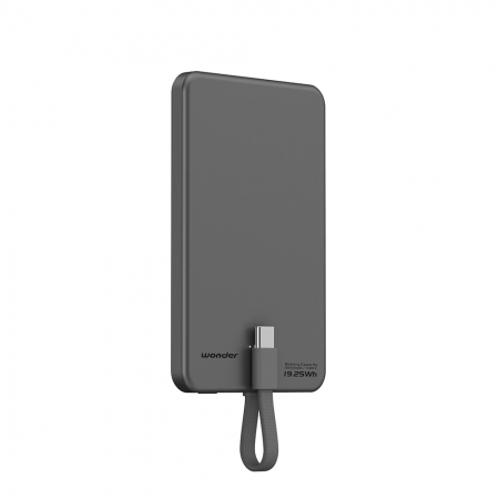 WONDER旺德 自帶線極薄磁吸行動電源5000（19.25Wh） WA-P375