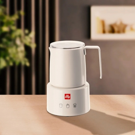 【illy 意利】全自動冷熱不鏽鋼電動奶泡機-尊爵白 F280G