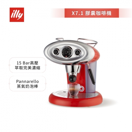 加碼送好禮【illy】意利 復古大眼機 膠囊咖啡機 紅色＋電動奶泡機組合（X7.1）