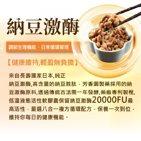 【日本芳香園製藥】悠樂康 納豆激酶 60粒/盒 （日本原裝進口）