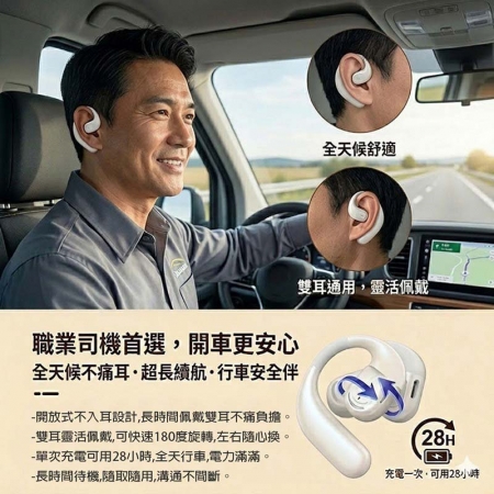 Fit Q66 開放式單耳藍牙耳機 （左右耳通用/掛耳式/長待機）