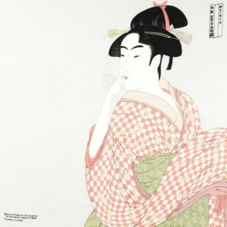 京都風呂敷包巾-隅田川 二巾-吹樂美人（縮緬）（限時85折/售價已是折扣價）
