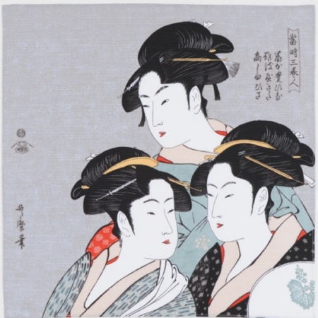 京都風呂敷包巾-隅田川 中巾-寬政三美人（限時85折/售價已是折扣價）