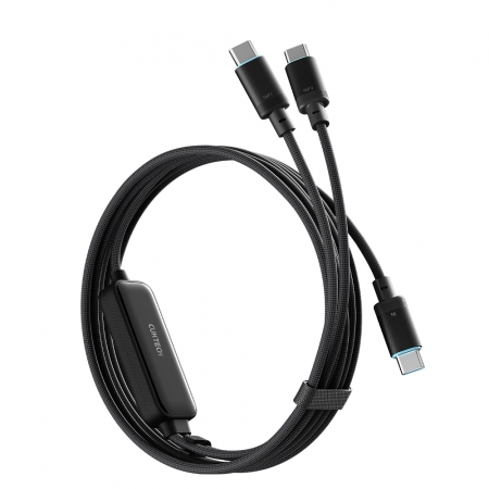 【CUKTECH 酷態科】【3入】10號PLUS 超級電力線 Type-C 一拖二 快充140W 充電線C to 2C（小米/三星/蘋果可用） 150公分