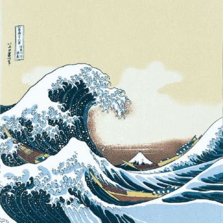 京都風呂敷包巾-隅田川 二巾-浪裏（縮緬）（限時85折/售價已是折扣價）