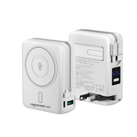 Can Power 多合一固態電池行動電源（10000 mAh）支援iPhone,Apple Watch 無線充電