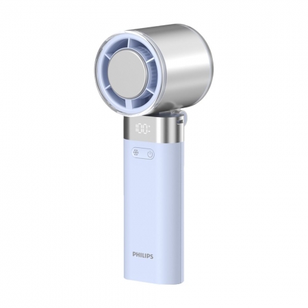 【Philips飛利浦】製冷 高速100檔手持風扇 Type-C充電/LED顯示（ACR3144） 藍色/粉色/白色