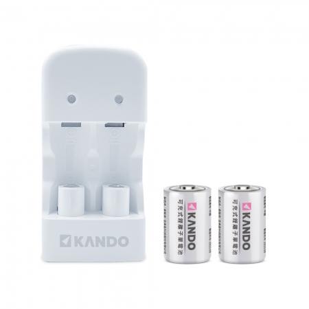 Kando for CR2 電池 充電器 套組 （附可充式 CR2電池X2個）